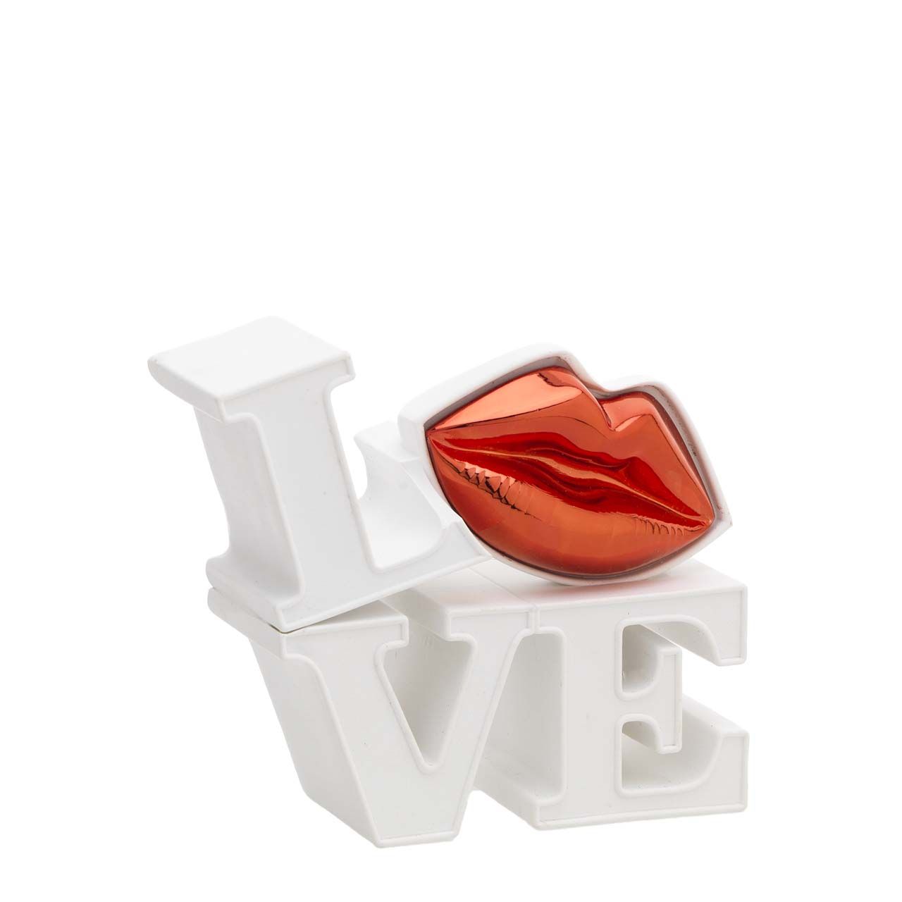 SCULTURA LOVE piccola con bocca rossa 11X10CM